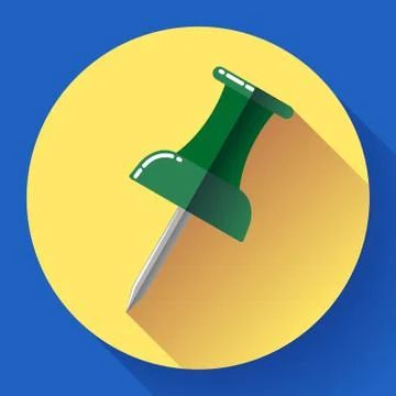 Flat Push pin icon vector Stock-Illustration