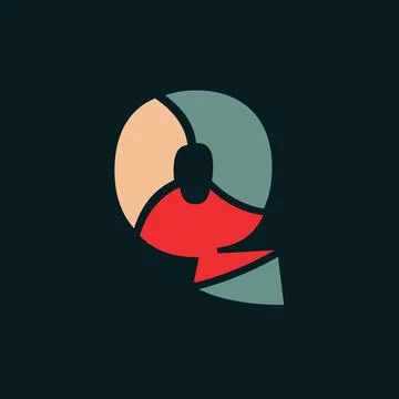 Flat q logo Ilustración de archivo