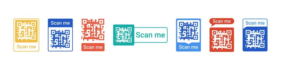 Flat QR code icon for mobile contactless payment 스톡 일러스트