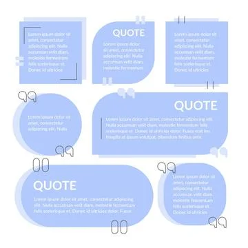 Flat quote box frames collection Stock Illustration