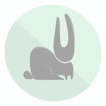 Flat rabbit icon Stock Illustration