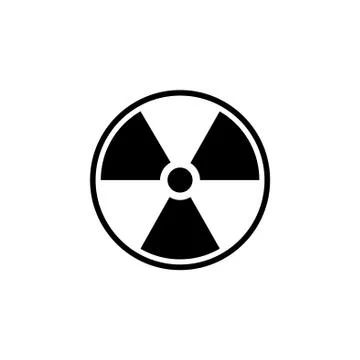 Flat radiation icon. vector illustration black on white background Stock Illustration