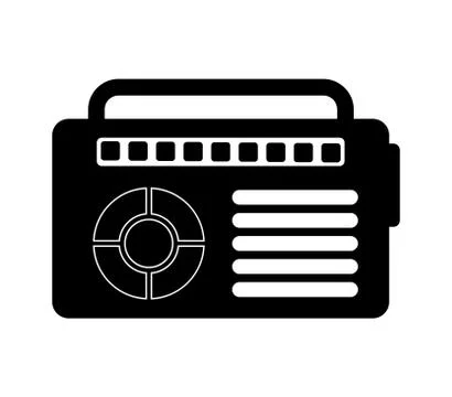 Flat radio icon design vector illustration with white background Stock Illustration
