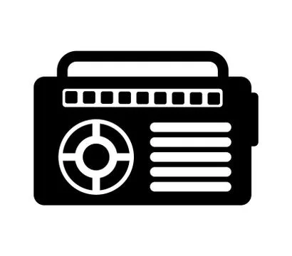 Flat radio icon design vector illustration with white background Stock Illustration