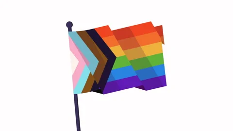 Flat Rainbow Flag 4K Waving Animation 動画素材 243652729