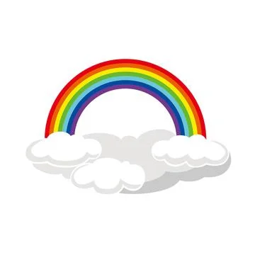 Flat rainbow icon vector illustration. rainbow sign and symbol. Stock Illustration