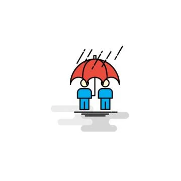 Flat Raining Icon. Vector Stock Illustration