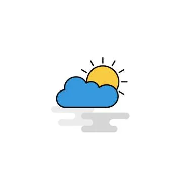Flat Raining Icon. Vector Stock Illustration