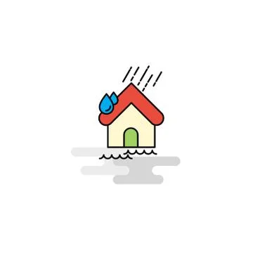 Flat Raining Icon. Vector Illustrazione stock