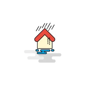 Flat Raining Icon. Vector Illustrazione stock