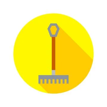 Flat Rake Circle Icon Stock-Illustration