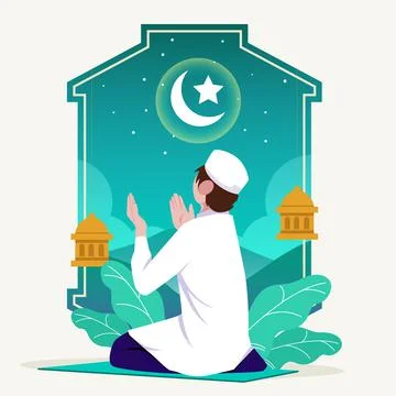 Flat ramadan illustration vector design Stock Illustration