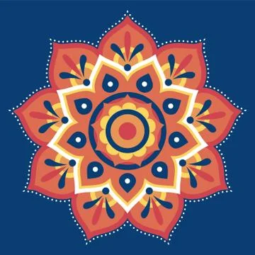 Flat rangoli pattern design Illustrazione stock