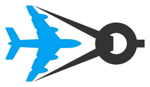 Flat Raster Airplane Project Icon Stock Illustration