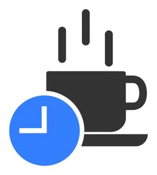 Flat Raster Coffee Break V3 Icon Stock Illustration