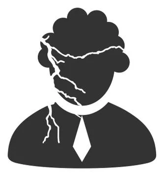 Flat Raster Corrupted Judge Icon Stock Illustration