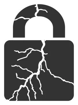 Flat Raster Corrupted Lock V2 Icon Stockillustratie