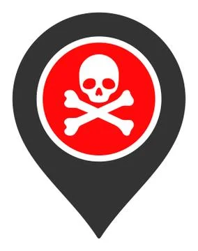 Flat Raster Dangerous Zone Pointer Icon Illustrazione stock