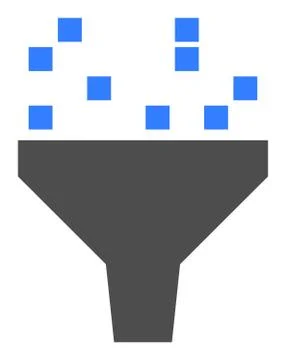 Flat Raster Data Filter Icon Stock Illustration