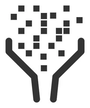 Flat Raster Data Processing Funnel Icon Illustrazione stock