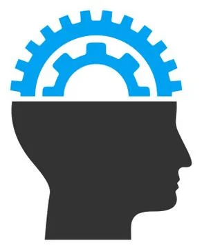 Flat Raster Gear Engineer Icon Stockillustratie