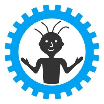 Flat Raster Mad Engineer Icon Illustrazione stock