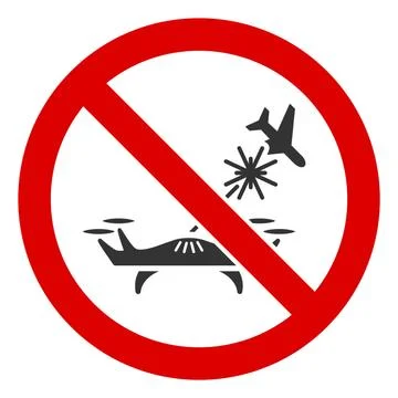 Flat Raster No Air Drone Strike Icon Stock Illustration