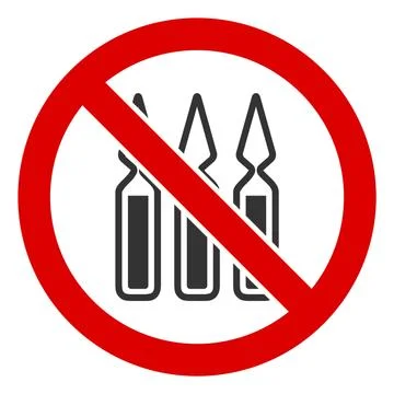 Flat Raster No Ampoules Icon Stock Illustration