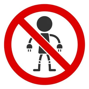 Flat Raster No Android Robot Icon Stock Illustration