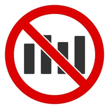 Flat Raster No Bar Chart Icon Stock Illustration
