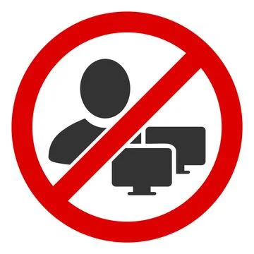 Flat Raster No Computer Administrator Icon イラスト素材