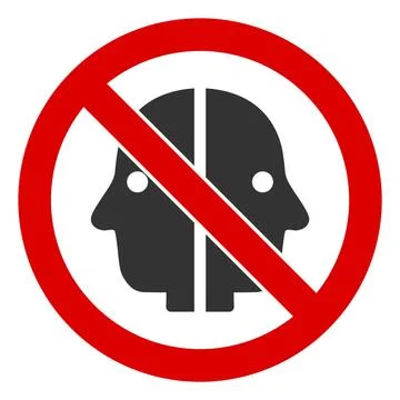 Flat Raster No Face Duplicity Icon Stock Illustration