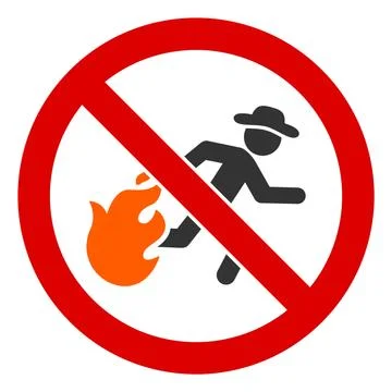 Flat Raster No Fire Escape Icon Stock Illustration