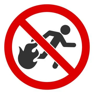 Flat Raster No Fire Escape V2 Icon Stock Illustration