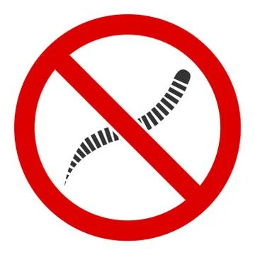 Flat Raster No Helminth Worms Icon Illustrazione stock