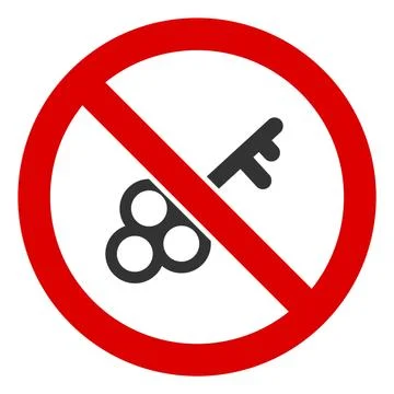 Flat Raster No Key Icon Illustration