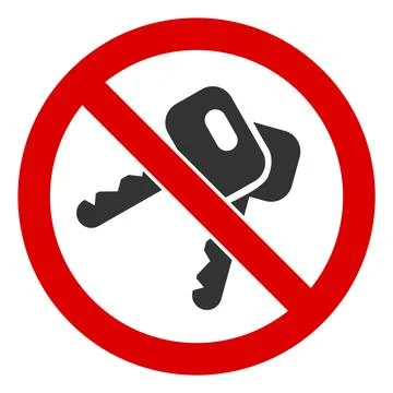 Flat Raster No Keys Icon Illustration