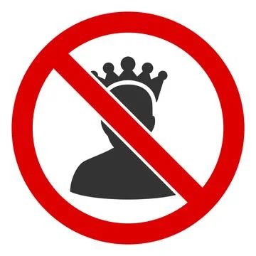 Flat Raster No King Icon Stock Illustration