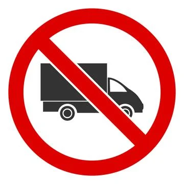 Flat Raster No Lorry Icon Stock Illustration