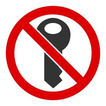 Flat Raster No Secret Key Icon Illustration