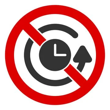 Flat Raster No Time Back Icon Stock Illustration