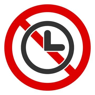 Flat Raster No Time Icon 스톡 일러스트