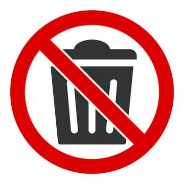 Flat Raster No Trash Can Icon Illustrazione stock