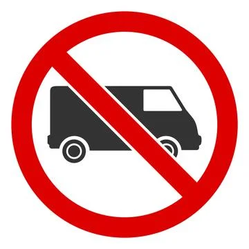 Flat Raster No Van Car Icon Stock Illustration