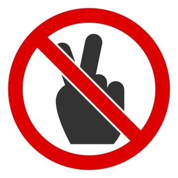Flat Raster No Victory Gesture Icon Stock Illustration