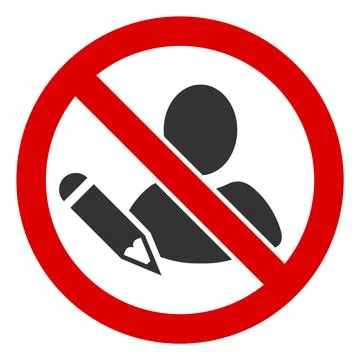 Flat Raster No Writer Icon Stock Illustration