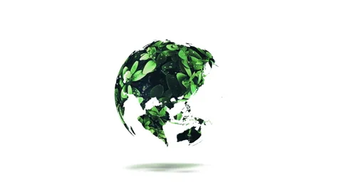 Flat ratation design save the planet and leaves Stock Footage 241648031