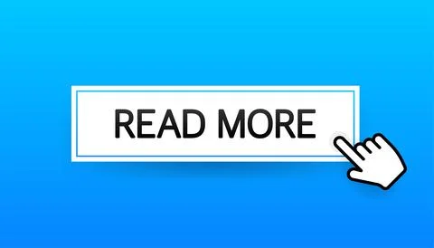 Flat read more button for web page design. Hand click icon symbol Stockillustratie