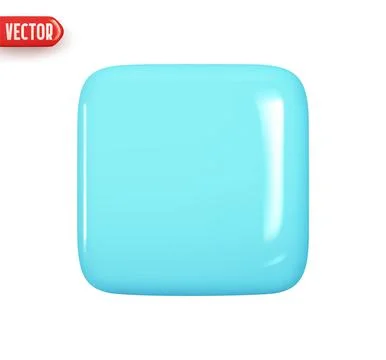 Flat rectangular square blue color. Geometric figure cube. Realistic 3d des.. Stock Illustration