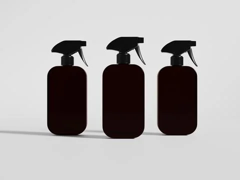Flat rectangular trigger spray bottle mockup Illustrazione stock